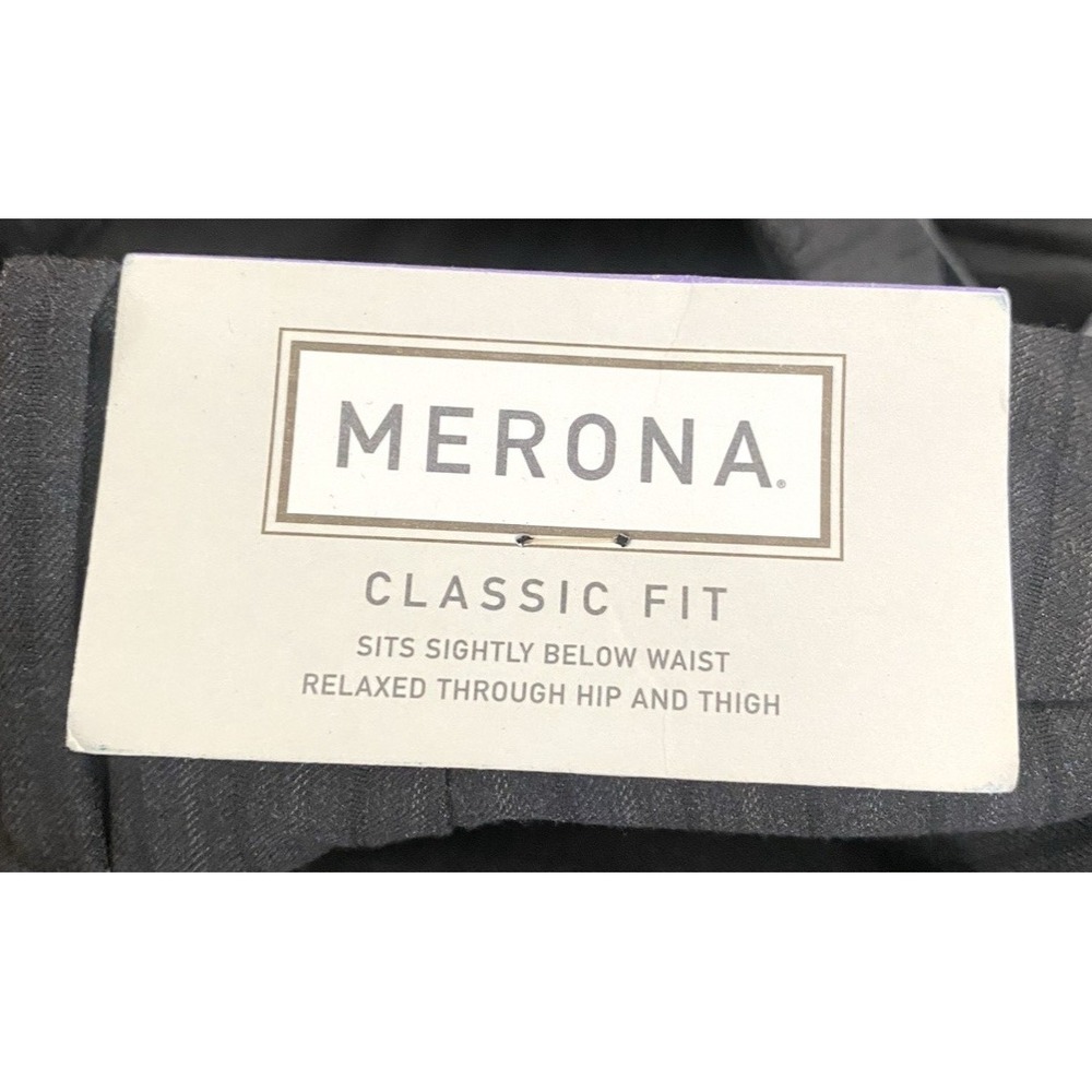 Merona Womens Taupe Striped Suit Blazer Size 10 Pants Size 8 Career Business - Picture 13 of 16